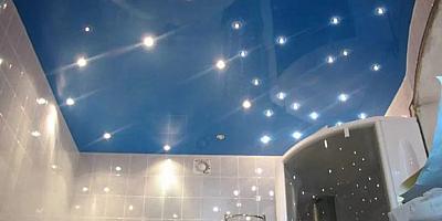 Натяжной потолок звездное небо на 6 квадратов в ванную