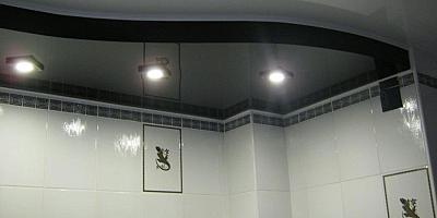 Двухуровневый натяжной потолок в ванную 4 кв.м